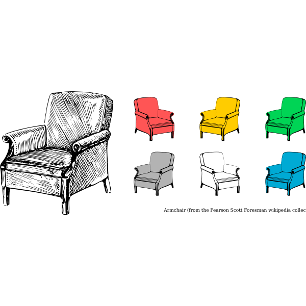 SVG Clip art of armchairs collection