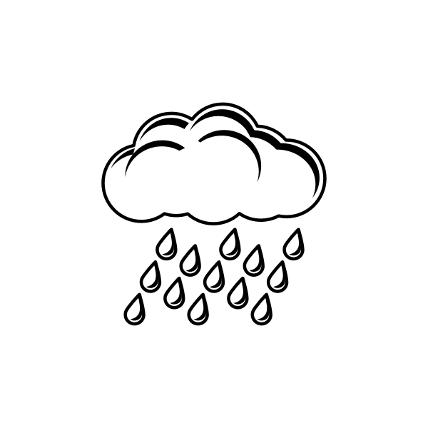 SVG Clip art of black and white rainy day sign