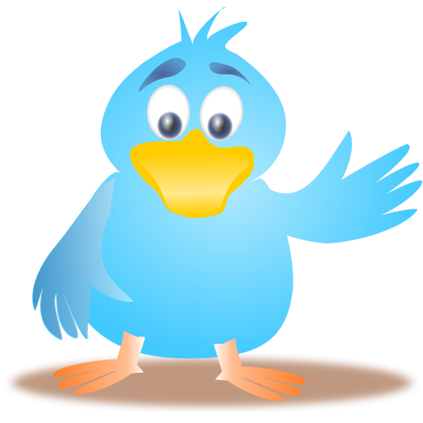 SVG Clip art of blue bird waving its wing
