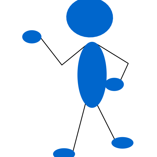 SVG Clip art of blue stick man asking a question