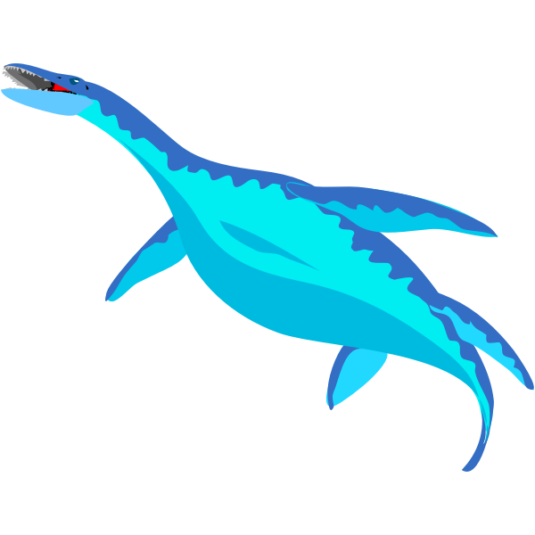 SVG Clip art of bright blue reptile in water
