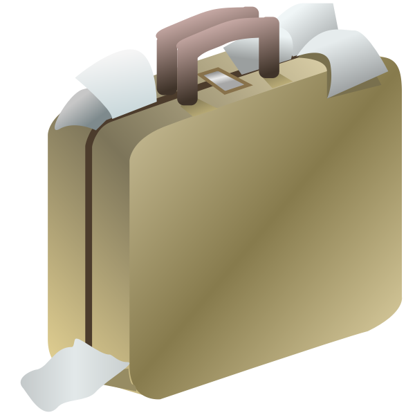 SVG Clip art of brown shiny business luggage