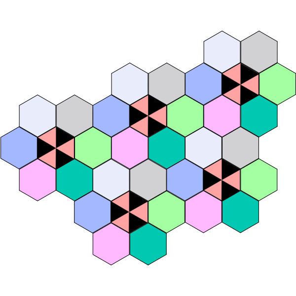 SVG Clip art of connected hexagon cells