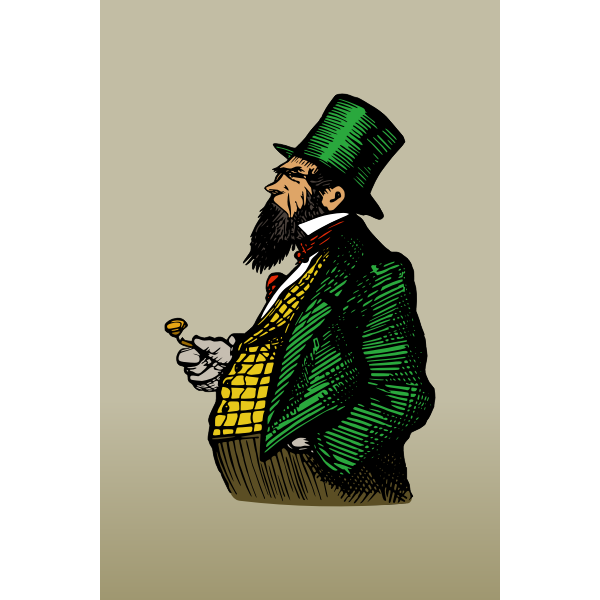 SVG Clip art of fat man in green suit
