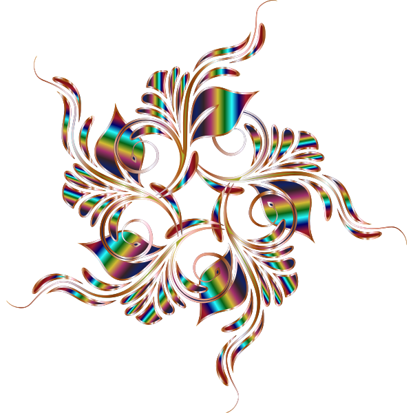 SVG Clip art of flower shape with colorful lines
