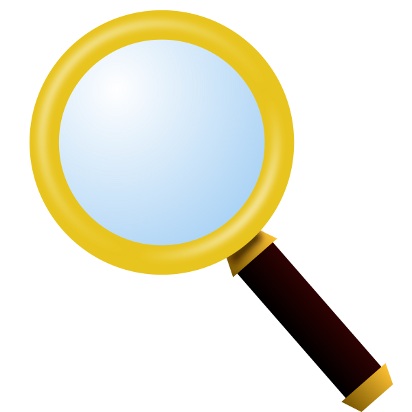 SVG Clip art of gold-plated magnifying glass
