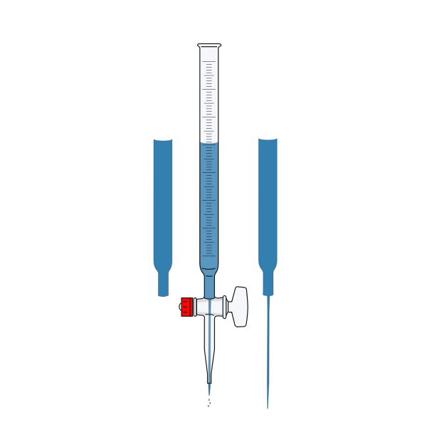 SVG Clip art of graduated glass tube with tap at one end