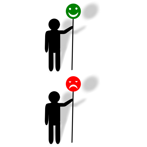 SVG Clip art of happy and unhappy signs in color