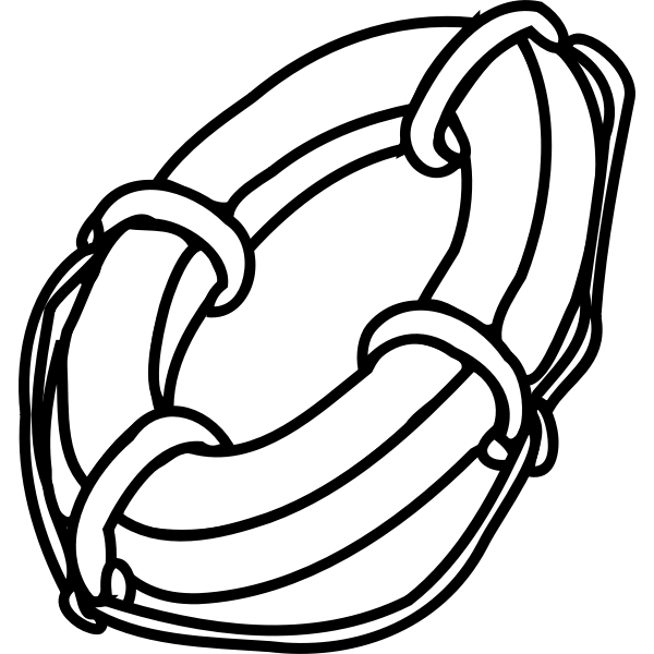 SVG Clip art of lifebelt in black and white