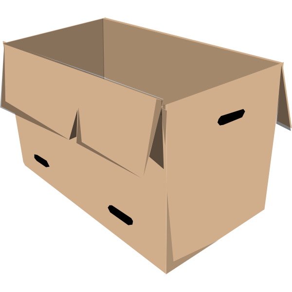 SVG Clip art of open recyclable cardboard box
