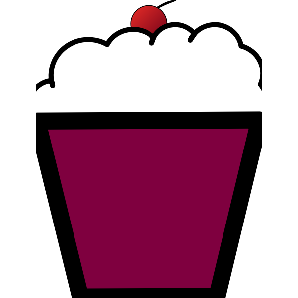 SVG Clip art of purple cupcake with a cherry