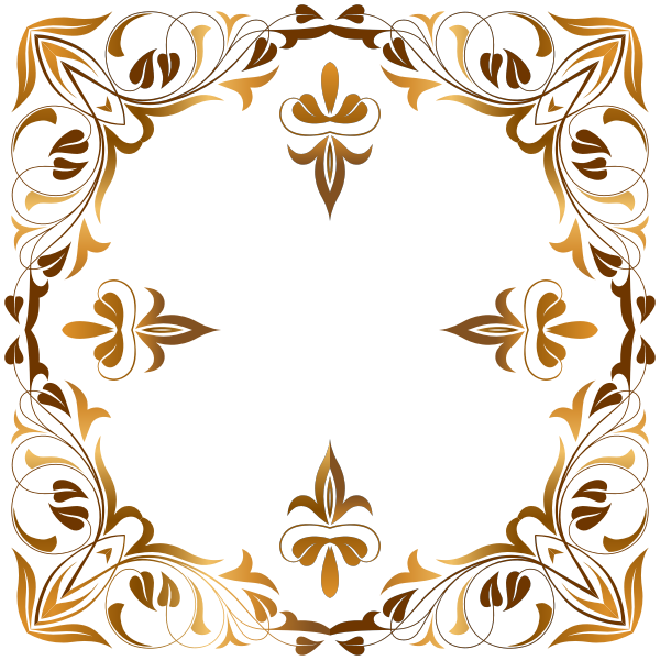 SVG Clip art of square floral brown border
