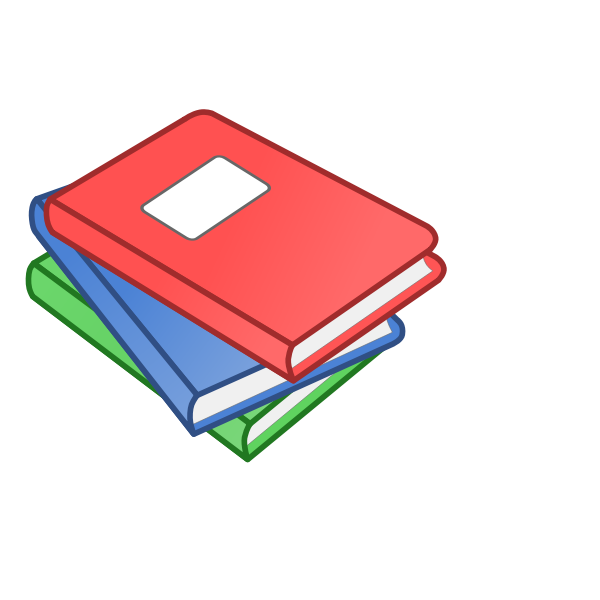 SVG Clip art of stack of three books with labels