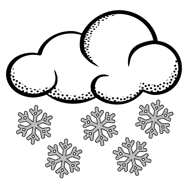 SVG Clip art of think line art snowy cloud