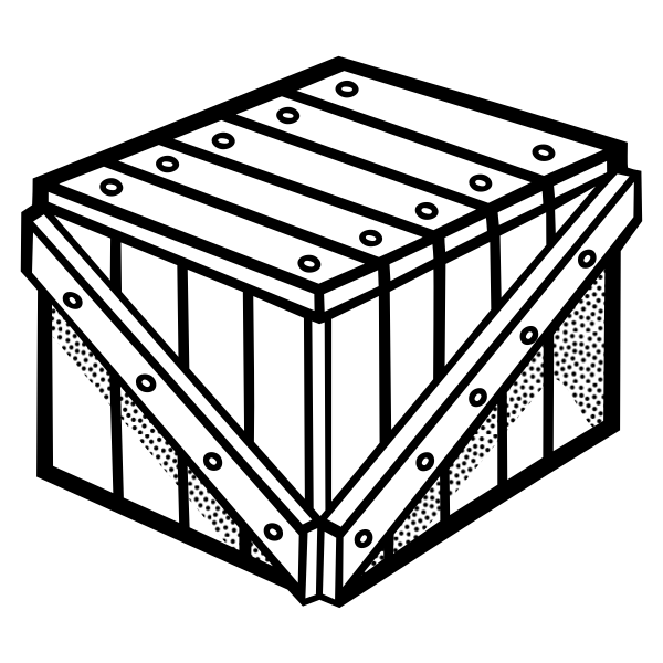SVG Clip art of wooden crate line art
