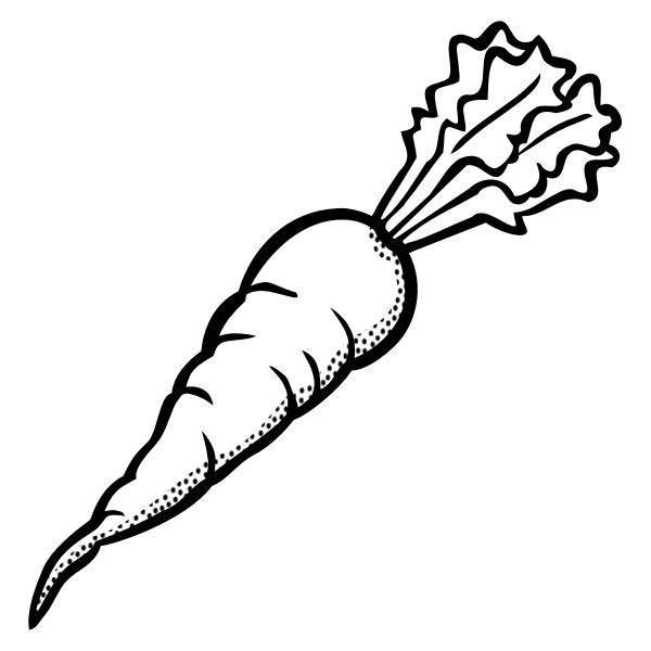 SVG Clip at of ripe carrot in black and white