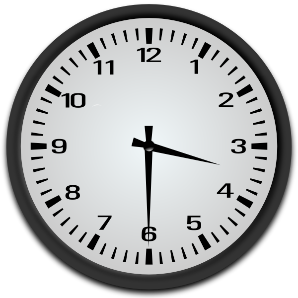 SVG Clock Half Past 3