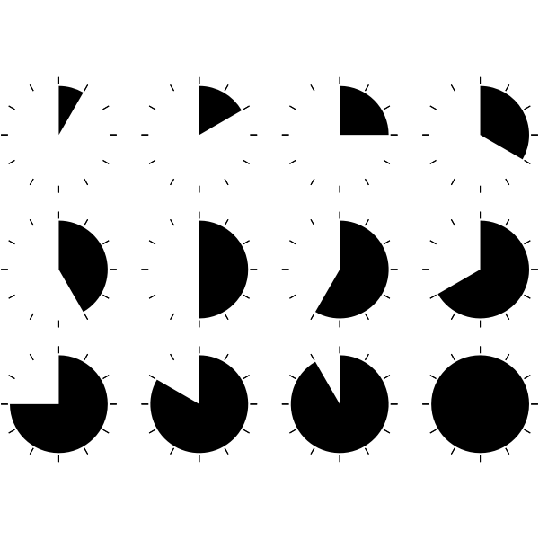 SVG Clock periods vector drawing