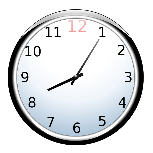 SVG clock with numbers