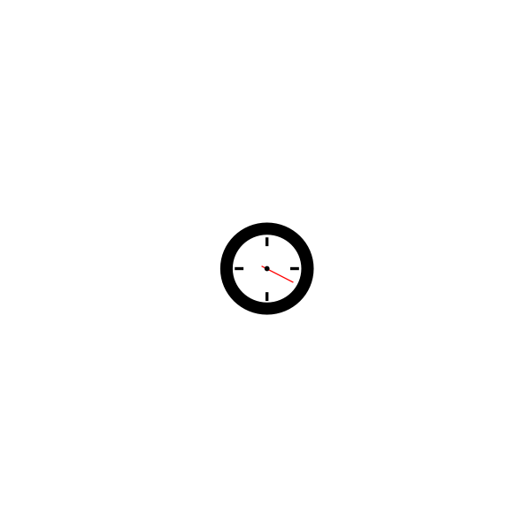 SVG Clock with red hand vector illustration
