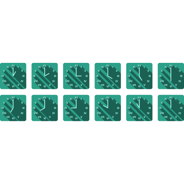 SVG Clocks with different time