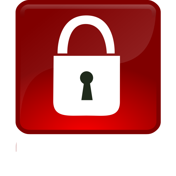 SVG Closed lock in red button vector drawing