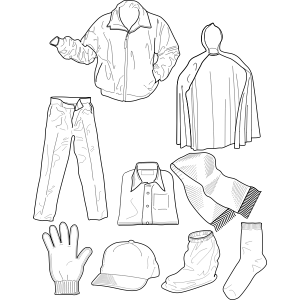 SVG Clothing items vector image