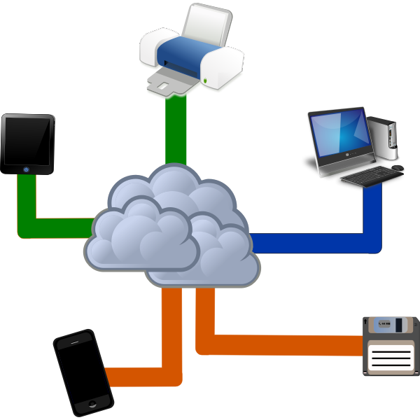 SVG Cloud computing diagram vector illustration