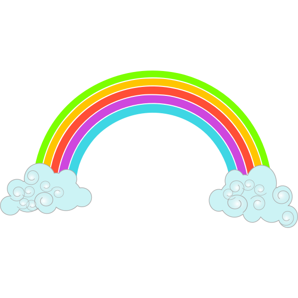 SVG Clouds with rainbow image