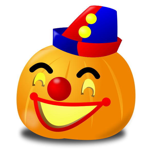 SVG Clown pumpkin vector drawing