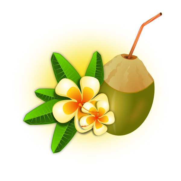 SVG Coconut cocktail vector graphics