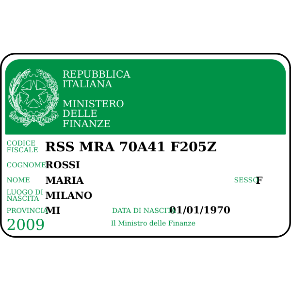 SVG Codice fiscale - Tax code