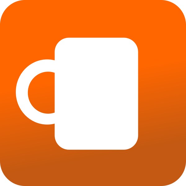 SVG Coffe Mug Icon orange BG