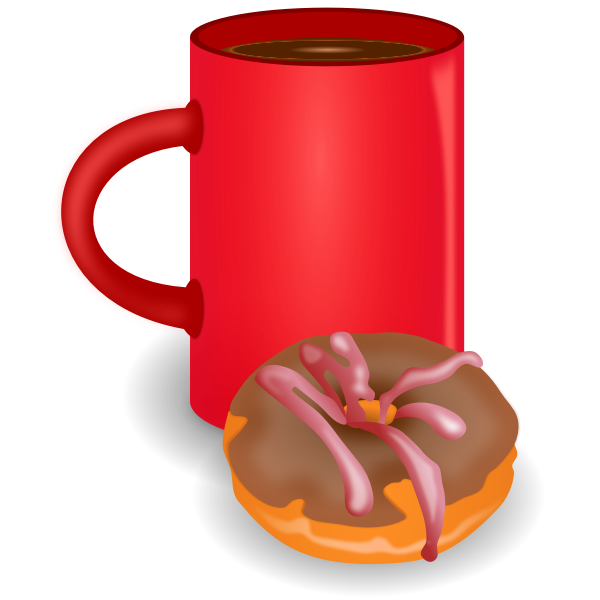 SVG Coffee and doughnut vector drawing