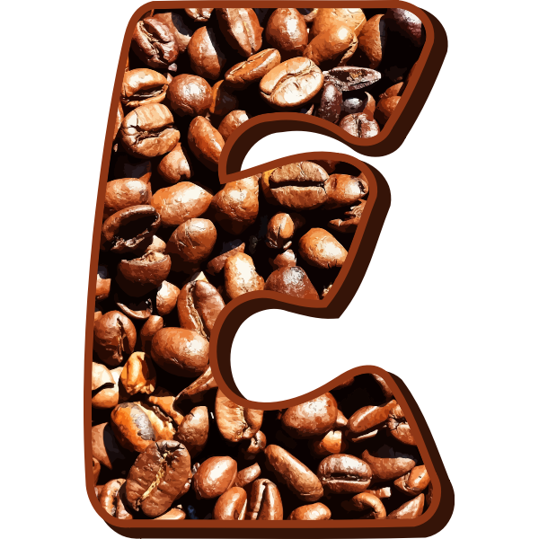 SVG Coffee beans typography E
