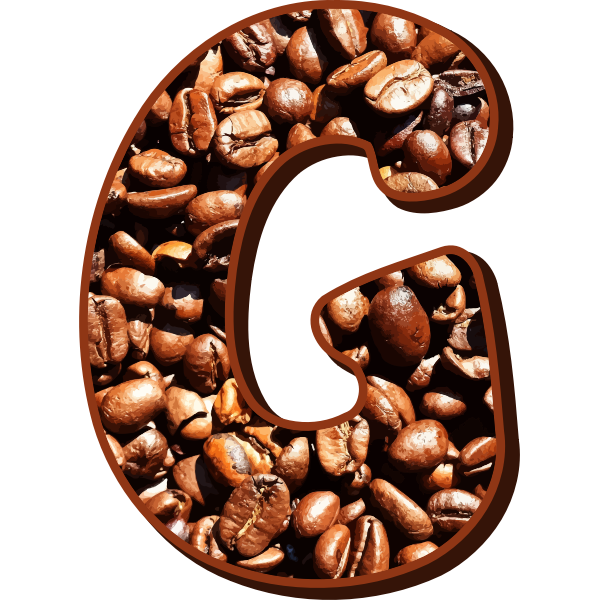 SVG Coffee beans typography G