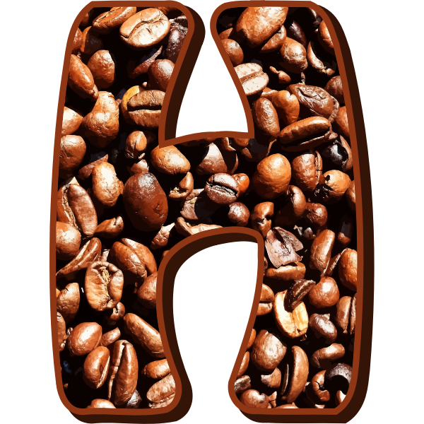 SVG Coffee beans typography H