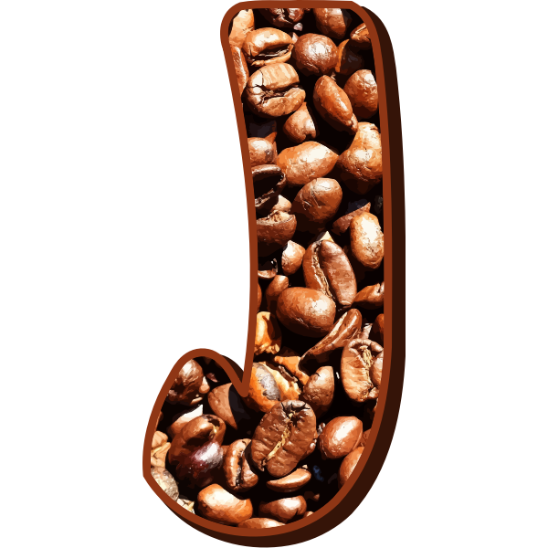 SVG Coffee beans typography J