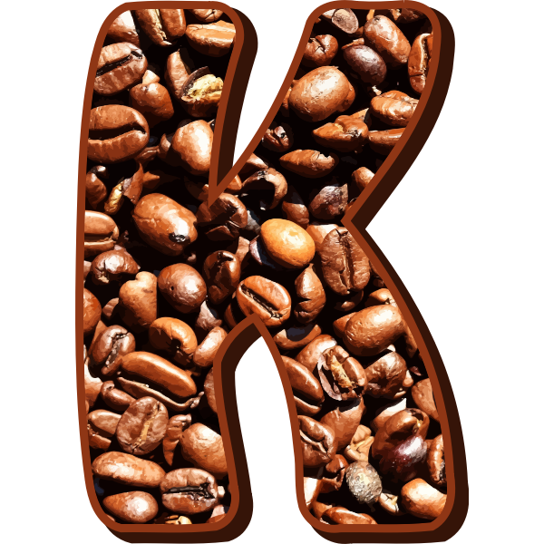 SVG Coffee beans typography K