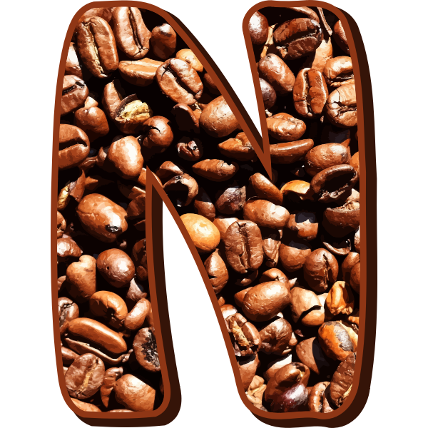 SVG Coffee beans typography N