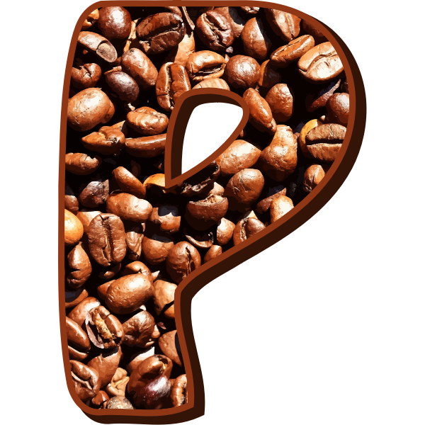 SVG Coffee beans typography P