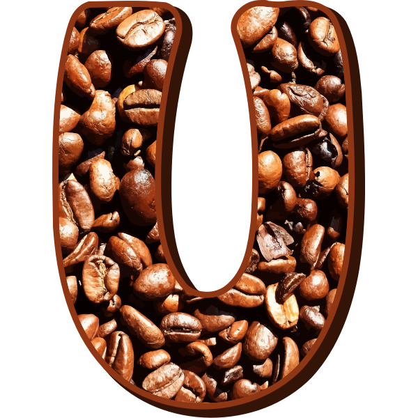 SVG Coffee beans typography U