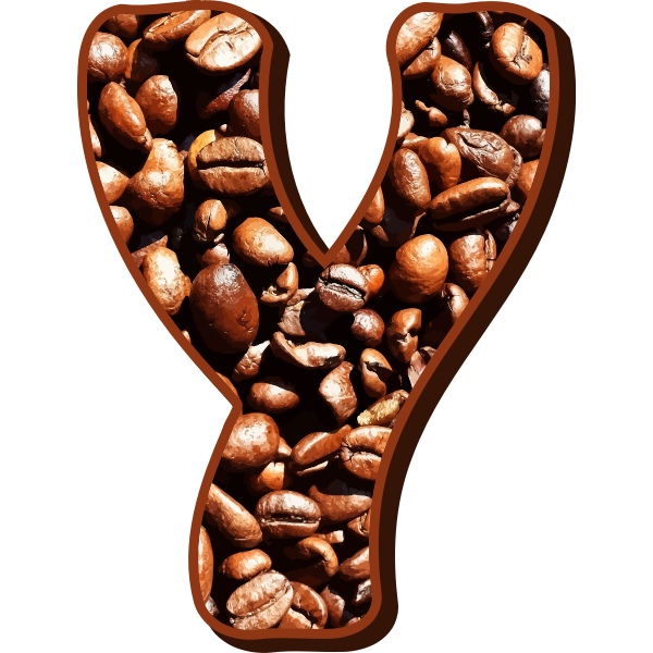 SVG Coffee beans typography Y