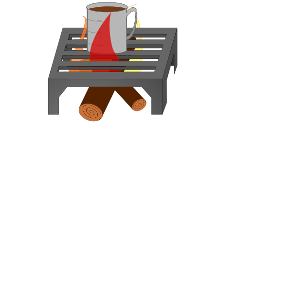 SVG Coffee cup over fire grate