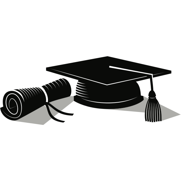 SVG College diploma and hat