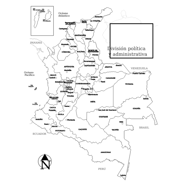 SVG Colombia regions map vector image