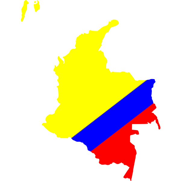 SVG Colombian map in national flag colors