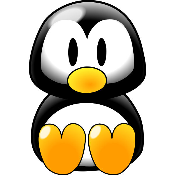 SVG Color baby penguin vector image