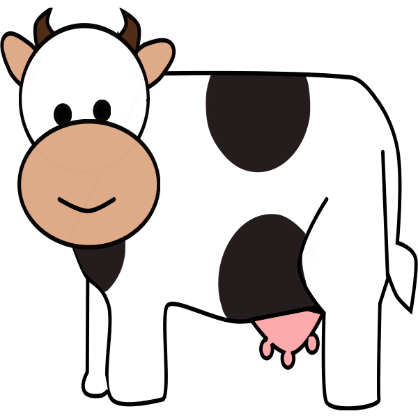SVG Color cartoon cow vector drawing
