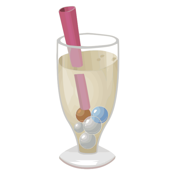 SVG Color drawing of a bubbly in champagne glass